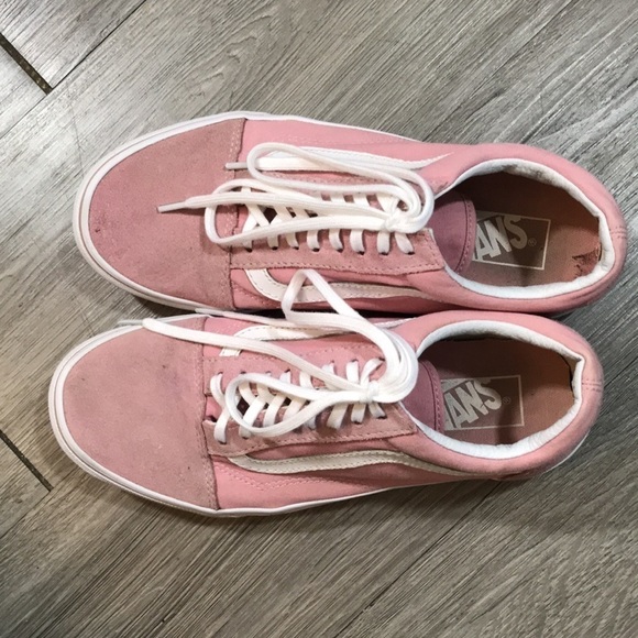 Vans Pink Suede & Canvas Old Skool Lace-Up Sneakers size 9 - Picture 4 of 10